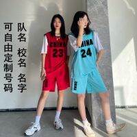 Can be customized for men and ake two short sleeve shorts sport basketbal可定制男女假两件短袖短裤运动篮球服团购班服两件套7.17