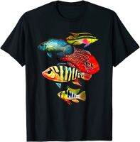 ขนาดเล็ก Cichlids เยอรมันสีฟ้า Ram Kribensis Acara Aquarium ของขวัญเสื้อยืดS-5XL