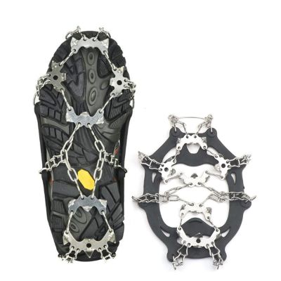 Ice Crampons Brs Traction Cleats 19 Spikes Stainless Steel Anti-Skid Grips Ice Snow Crampons Climbing Outdooor Hiking Winter