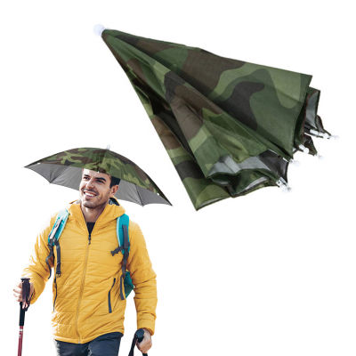 [hot]Fishing Umbrella Fishing Umbrella With Adjustable Elastic Headband Umbrella Hat With Waterproof Coating Comfortable And