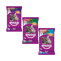 อาหารแมว WHISKAS CAT FOOD วิสกัส อาหารแมว ชนิดแห้ง แบบเม็ด  อาหารแมว สูตรแมวโต, 7 กิโลกรัม สำหรับแมวโตอายุ 1 ปีขึ้นไป