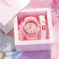 2021 ladies waterproof watch casual fashion all-match Korean version of simple children boys and girls Japanese style นาฬิกาข้อมือ (without box)