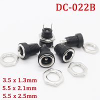 10Pcs 5.5 x 2.1/2.5mm DC-022B DC Jack Adapter 3A 12V 3.5x1.3 DC022B DC Power Supply Charging Socket Female Panel Mount Connector  Wires Leads Adapters