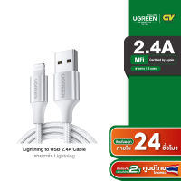 UGREEN สายชาร์จไอโฟน Lightning to USB2.0 มาตราฐาน MFI สายยาว 1-2m สายถัก รุ่น 60162 / 60163