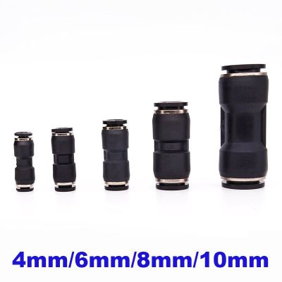 10pcs a lot Straight one touch plastic connector 4mm 6mm 8mm 10mm pneumatic pipe quick fitting PU-4/6/8/10 air hose union joint Pipe Fittings Accessor