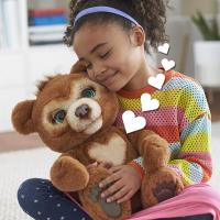 25cm Curious Bear Plush Toy Cute Electric Singing Bear Kids Interactive Stuffed Toy Sleeping Doll Gift For Children