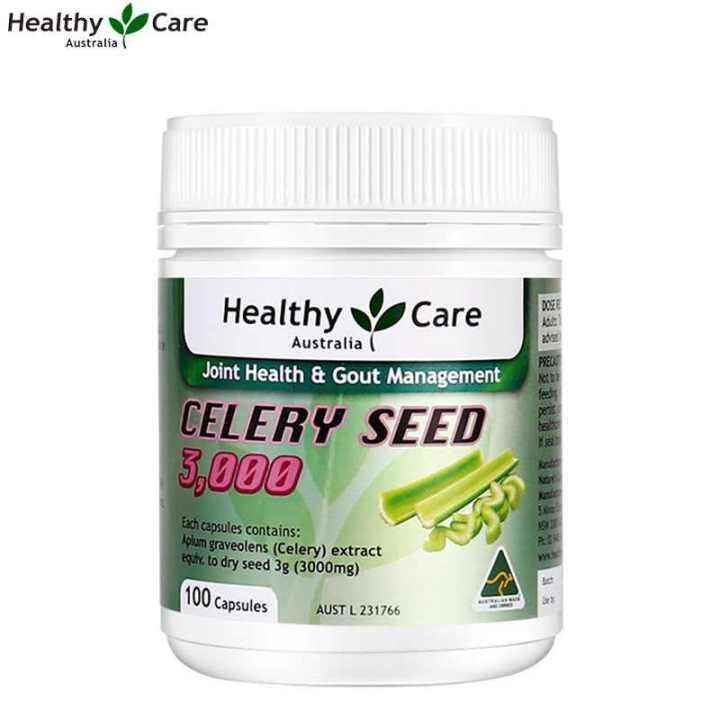 Healthy Care Celery Seed 3000mg (100 Capsules) for healthy joints and