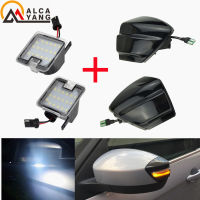 Puddle Light &amp; LED แบบไดนามิกไฟเลี้ยวด้านข้างกระจกไฟแสดงสถานะสำหรับ Ford S-Max 2007-2014 Kuga C394 08-2012 C-MAX