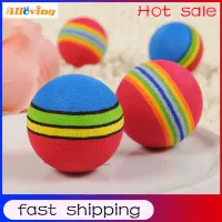 Alloving Funny Pet Toy Baby Dog Cat Toys 3.5CM Rainbow Colorful Play Balls For Pets Products