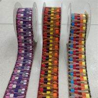 【YP】 3.8 cm Wide Ethnic Woven Webbing Fabric Thickness 2 mm Tape Side Band Boho Accessories Gypsy Straps