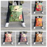 Canvas shoulder bag organization storage Handbags cosmetics travel Womens bag Shopping Fabric pouch nordic boho grocerie