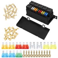 【YF】 12V Fuse Relay Box Kit Waterproof Block with 52 Crimp Terminal 11 ATC/ATO for Car Truck Boat