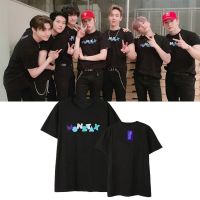 【New】เสื้อยืดผ้าฝ้ายทรงหลวมพิมพ์ลาย KPOP MONSTA X Unisex