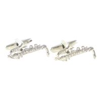 【In-Stock】 infinley Novelty Saxophone Cuff Links เครื่องดนตรีแซกโซโฟน Cufflinks วันพ่อวันเกิดของขวัญ Cuff Links Cuff Links