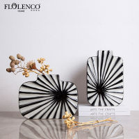 Creative Minimalist Black and White Stripe Ceramic Vase Ho Flower Arrangement Home Crafts Decoration