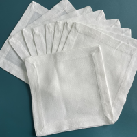 12 Pcs White Napkin Cotton Fabric Napkins Table Dinner Napkins for Wedding Party 6 Size Available