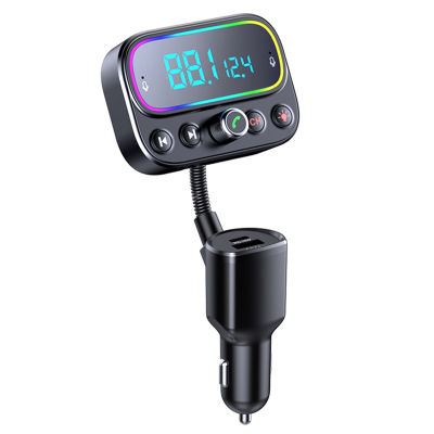 JaJaBor FM Transmitter Bluetooth 5.0 Handsfree AUX Audio MP3 Player Support USB Flash Drive Playback PD Type C USB Car Charger