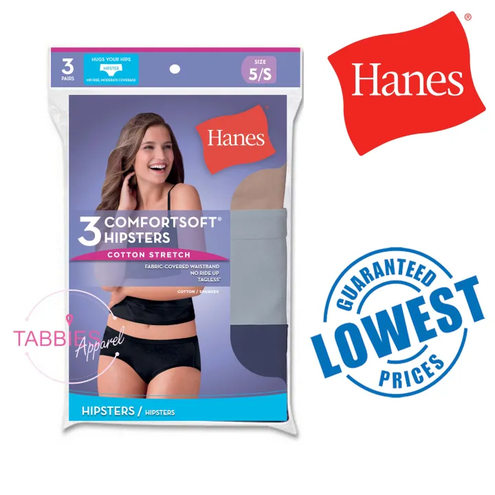 3 pcs Hanes Assorted Color ComfortSoft HIPSTERS