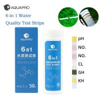 Fish Tank 6 In 1 Water Quality Test Strips Aquarium PH NO3 NO2 CL GH KH Test Meter Paper Monitor SWIM POOL Accessory Indicators Inspection Tools