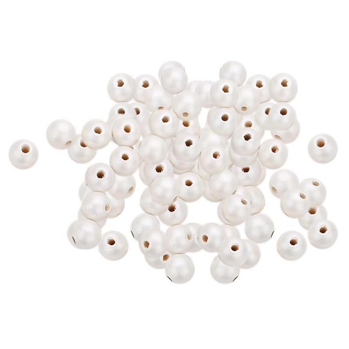 lazaralife-100x-ลูกปัดไม้กลม-pearl-สีขาวทำจากไม้ลูกปัดดีไอวายสวยงามผลงานอัญมณี