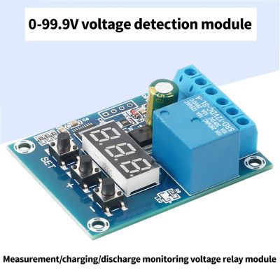 DC 9V 12V 24V Digital Voltage Control Relay Module Relay Switch Control Board Module LED Voltmeter Charging Discharge Monitor Electrical Circuitry Par