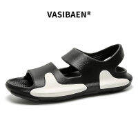 VASIBAEN สไลด์สำหรับผู้ชายที่รองเท้ามีโฟม Footbed และลื่นแต่เพียงผู้เดียว