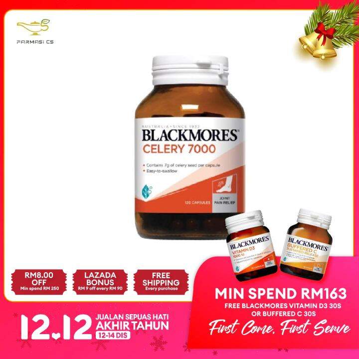 BLACKMORES Celery 7000 120 capsules EXP:05/2025 [ joint pain and gout ...