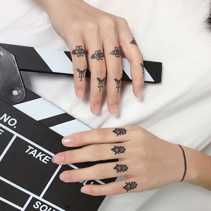 yf-1pc-henna-tattoo-tempororary-waterproof-sticker-henne-finger-tail-black-lace-girl-personality-disposable