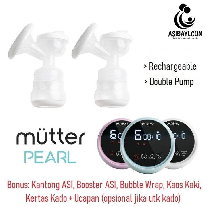 Mutter PEARL Pompa ASI Rechargeable Double Pump Tidak Sakit Lazada