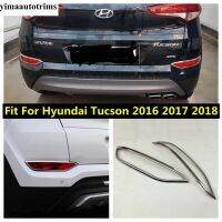 “{》} อุปกรณ์เสริม Lapetus สำหรับ Hyundai Tucson 2016 2017 2018กรอบโคมไฟหมอกโครเมี่ยมชุดแต่งฝาปั้น2ชิ้น