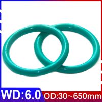 CS 6mm Fluorine Rubber O-ring Seal Ring FKM Fluorine Rubber High Temperature Acid and Alkali Corrosion Resistance OD30mm-650mm