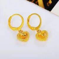 ▦✒ Genuine national color and heavenly fragrance fashion earrings pure gold color temperament earrings short earrings as gifts for elder mothers