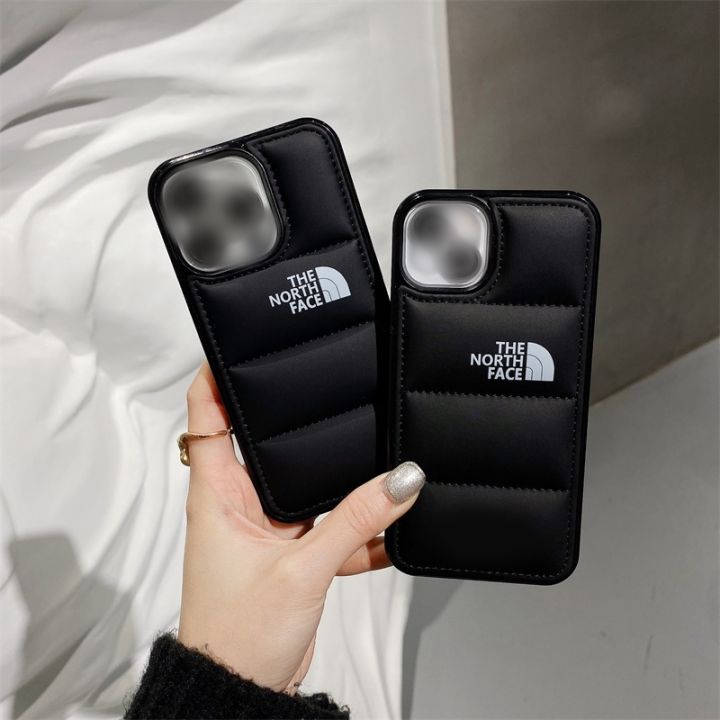 เคสโทรศัพท์เสื้อขนเป็ดสีดำสำหรับ-i-phone-14-13-12-11แฟชั่น-mini-max-pro-xr-xse-2020-plus-กันกระแทก