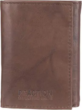 Kenneth Cole Reaction Men's RFID Protection Leather Trifold Wallet Black