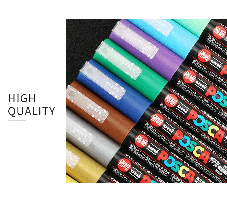 Uni Posca Paint Marker Pen - Extra Fine Point 8/12 Colors PC-1M for Rock Mug