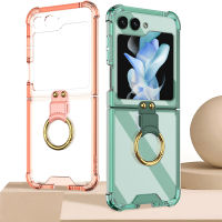 WindCase For Samsung Galaxy Z Flip 5 Transparent Case Shock-absorbing Bumper Cover with Ring