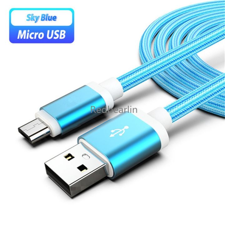 chaunceybi-fast-charging-metal-alloy-fabric-5pin-braided-usb-cable-1m-2m-wire-phone