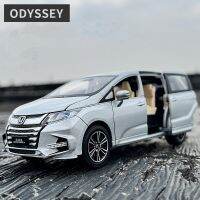 [AhQ ornaments] โมเดลรถโลหะผสม MPV HONDA Odyssey 1:32นิ้วแอมป์ยานพาหนะโลหะของเล่นจำลองของขวัญสำหรับเด็กไฟและเสียง