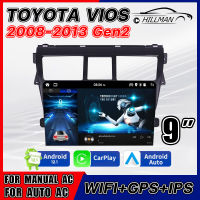 AO TOYOTA VIOS 2008-2013 Gen2 จอAndriod เวอร์ชั่น12.1 จอติดรถยนต์ 9นิว GPS WIFI Bluetooth Apple CarPlay แบ่งจอได้ 2K เครื่องเสียงรถยนต์ จอติดรถยนแอนดรอย Quad Core IPS Android car ชุดหน้ากาก + พร้อมปลั๊กต่อตรงรุ่น