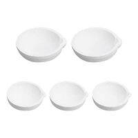 Set of 5 2 Styles Ceramic Bowls Quartz Melting Plate Pot for Melting Cast Refining Metal Gold and Silver, 100G 250G