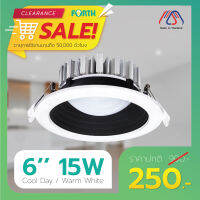 โคมดาวไลท์ LED ทรงกลม สเต๊ปดำ 6 นิ้ว 15 วัตต์ แสงขาว