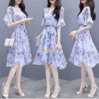 COD DSFGRDGHHHHH PiggyG-Summer New Dress Korean Version of Long Skirt Waist Slim Short Sleeve Long Skirt Tide