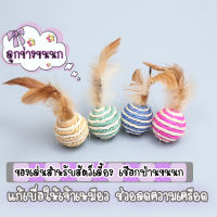 ลูกข่างขนนก ของเล่นเสริมพัฒนาการสัตว์เลี้ยงน้องหมาน้องแมว ลูกข่างของเล่นขนนก แบบคละลาย