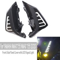 Motorcycle Accessories Front Side Panel Cover Carbon Leg Shield with LED Signal Light For YAMAHA NMAX155 NMAX 155 125 2020 2021