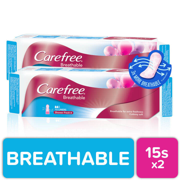 [PANTY LINERS] Carefree Breathable 15s x 2 Lazada PH