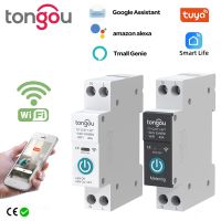 TUYA WIFI Smart Circuit Breaker Power Metering 1P 63A DIN Rail for Smart Home wireless Remote Control Smart Switch by APP TONGOU Electrical Circuitry