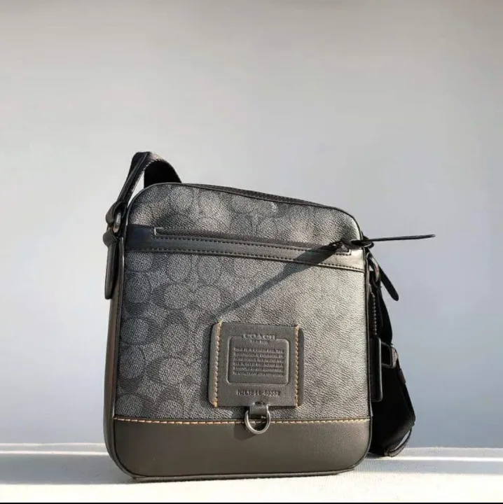 Coach 40352 Rivington Crossbody Bag in Charcoal Signature Coated Canvas ...