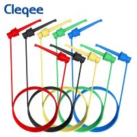 Cleqee P1520ตะกั่วทดสอบแบบตะขอทดสอบ Smd แบบคู่5ชิ้น20awg สายซิลิโคนอเนกประสงค์มัลติมิเตอร์ลวดทดสอบไฟฟ้า50ซม.