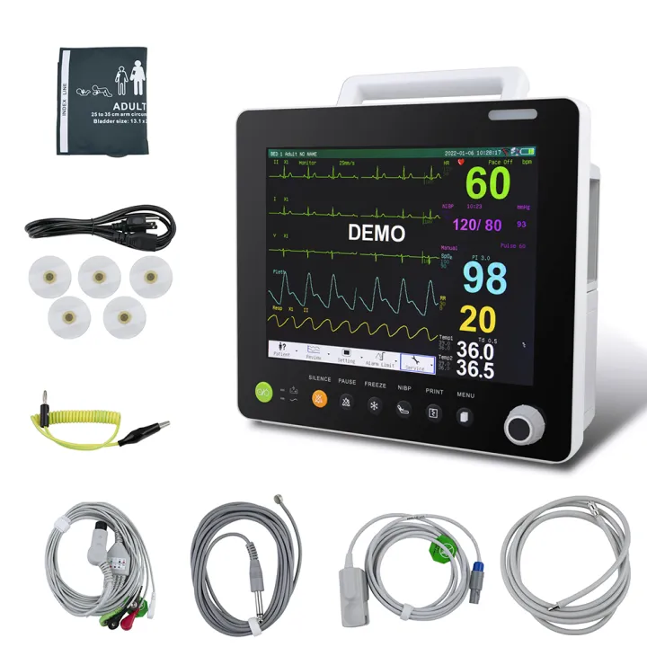 Portable Patient Monitor ECG NIBP RESP TEMP SPO2 PR Monitor Multi ...