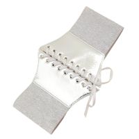 Elastic Belt for Dress Silver Corset Belt Silver Belt For Women y2k Corset Underbust Wide Dress Belt Waist Cinchs Belt